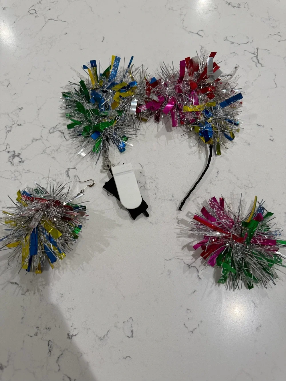 Pom Pom Headband and Earrings
